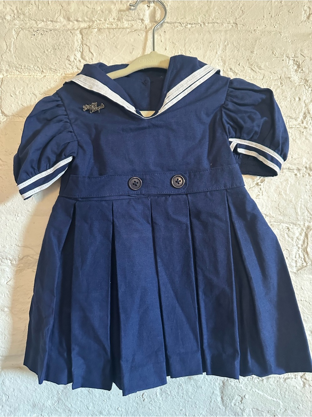 Vintage baby sailor dress Shirley temple cotton 52 3 months mint